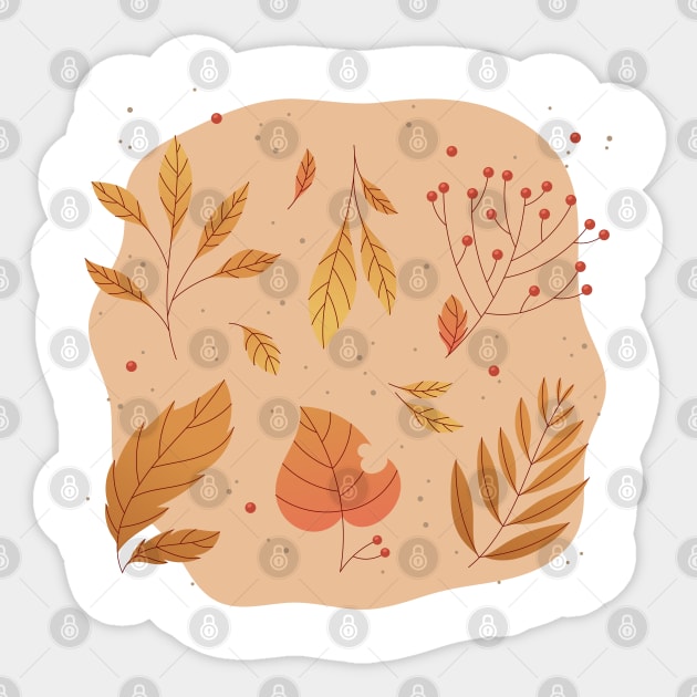 Fall / Autumn Leaves Pattern Sticker by LittleMissy